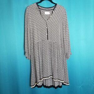 Flannel Australian Clothing Brand 100% Viscose Geometric Button Down Dress